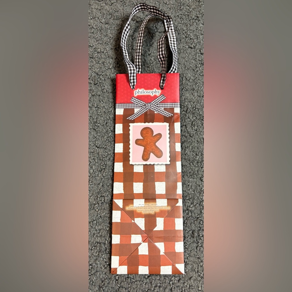 Philosophy Gingerbread Plaid White Brown Gift Bag 3.5”
X 10” x 3.5”
